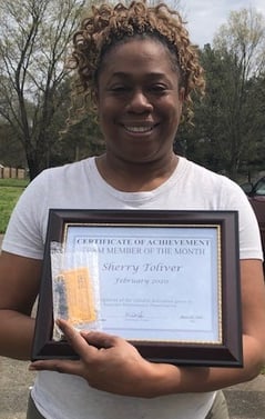 SMO Team Member of the Month 2020 - Sherry Toliver